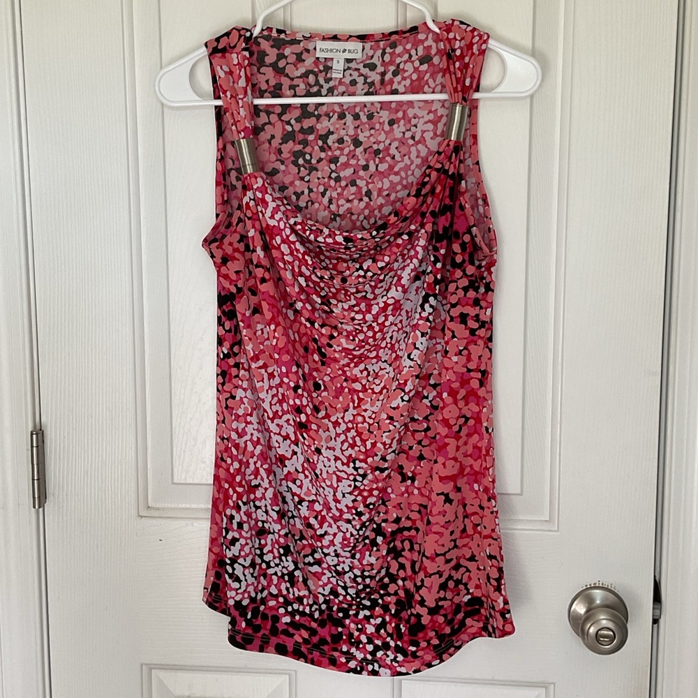 Fashion Bug Pink Graphic Flowy Tank Top